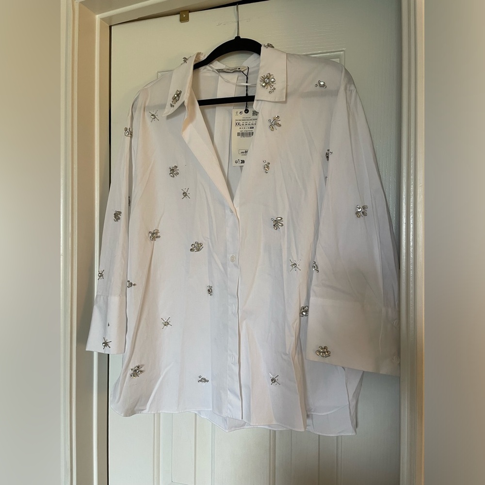 Zara white button down!